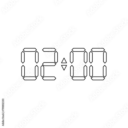 Vector digital clock outline