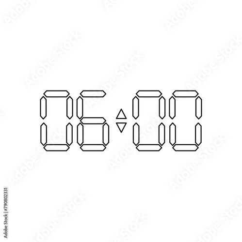 Vector digital clock outline