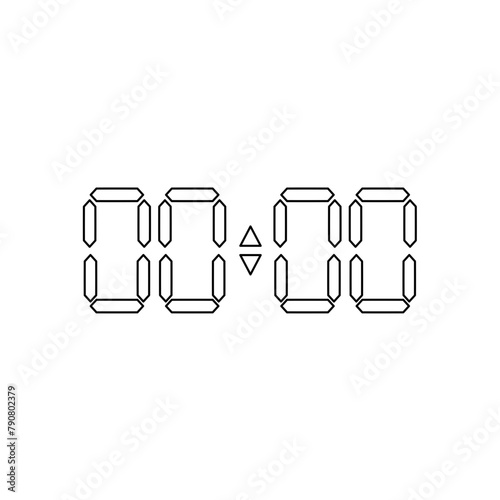 Vector digital clock outline