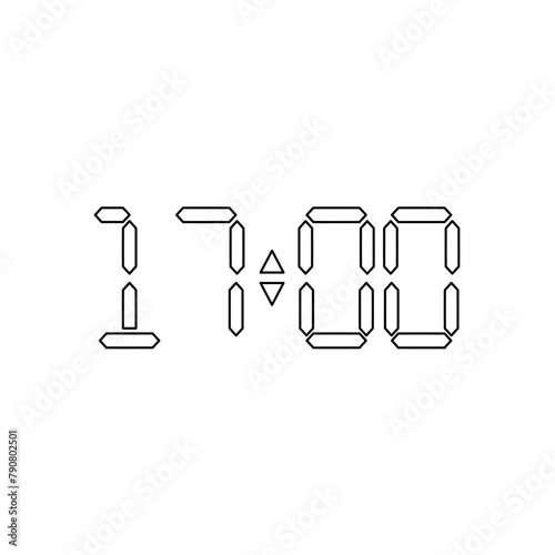 Vector digital clock outline