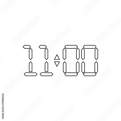 Vector digital clock outline