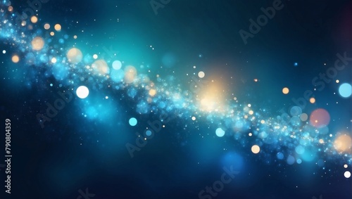 Celestial Blue Bokeh, Abstract Background Illustration Inspired by the Cosmos.