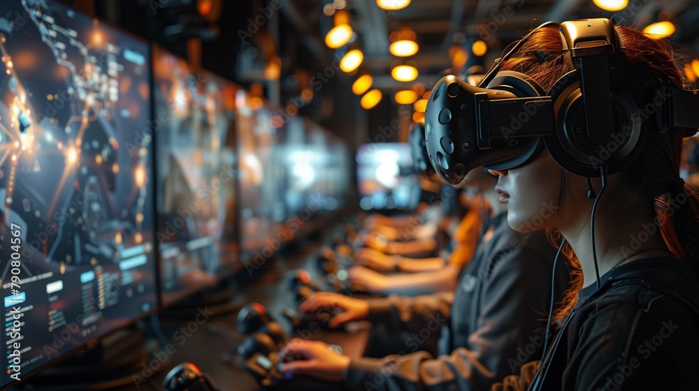 Cutting-Edge Virtual Reality Lab Scene, generative ai