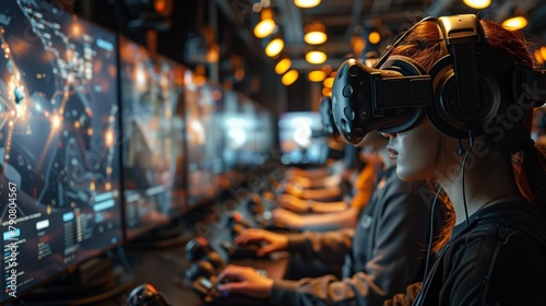 Cutting-Edge Virtual Reality Lab Scene, generative ai