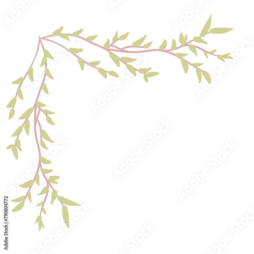 ribbon and bow with branch leaf tree decorative arts fit for any decors for invitation, flyers, posters, anything photo