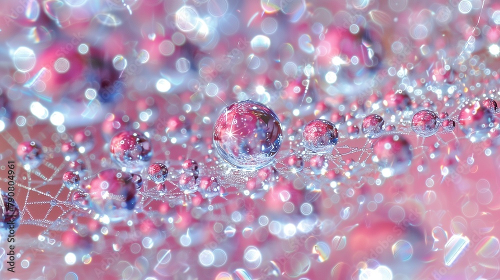 Intricate Water Droplets on Spider Web, generative ai Intricate Water Droplets on Spider Web, generative ai