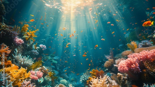 Underwater Wonderland: Diversity of Marine Life, generative ai © Matus