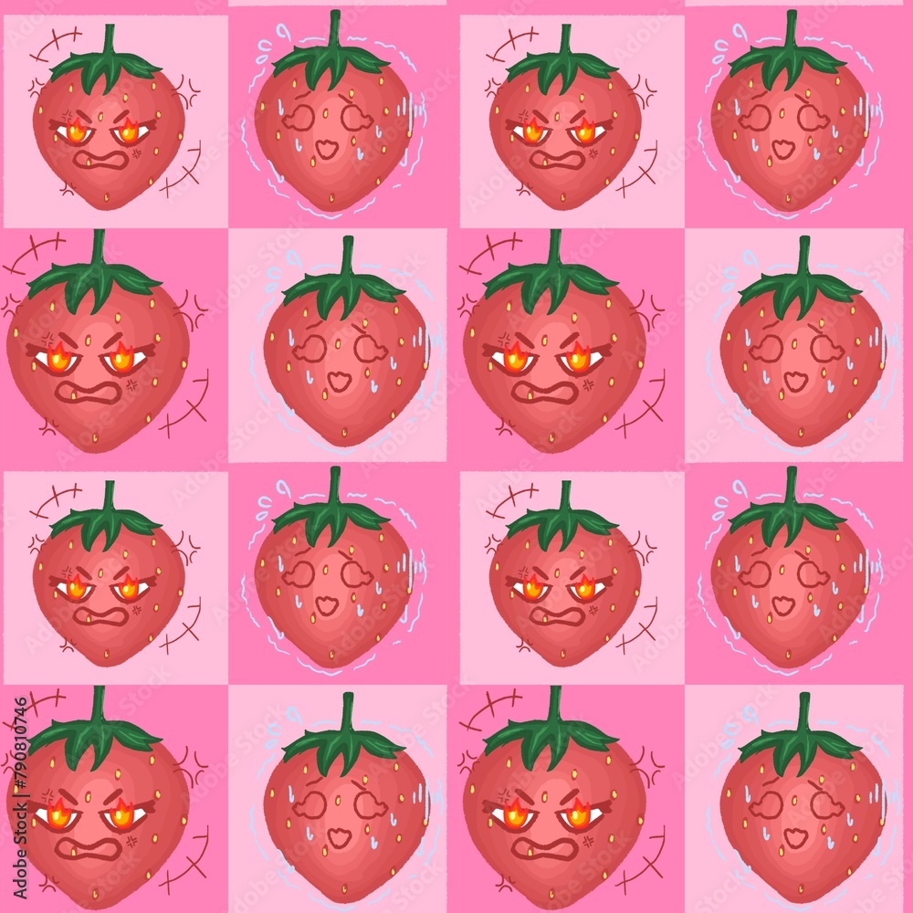 pattern with strawberry pattern with strawberry