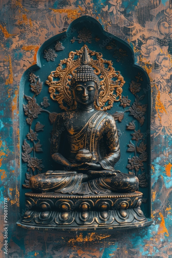 Fototapeta premium Buddha Statue Sitting on Table
