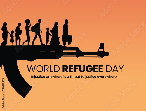 World Refugee Day, Social media post, illustrations, poster, banner, migrant, awareness, June 20, human rights, immigration, template, december 18, International migrants day, refugee camp, families