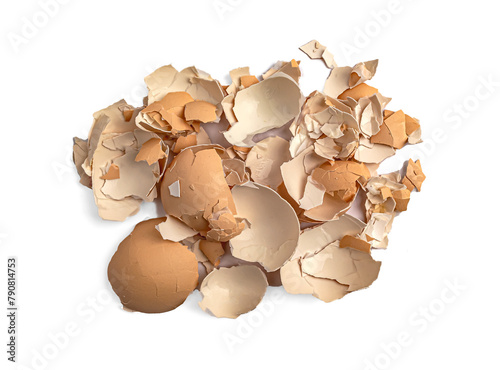 Broken Egg Shell, Cracked Eggshells, Broken Egg Shells on White Background 