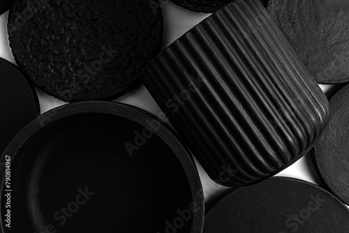 black plaster texture, wallpaper, close-up
