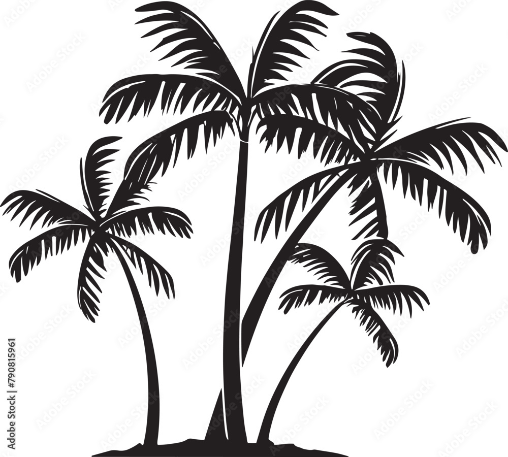 Obraz premium Palm Tree Silhouette Vector