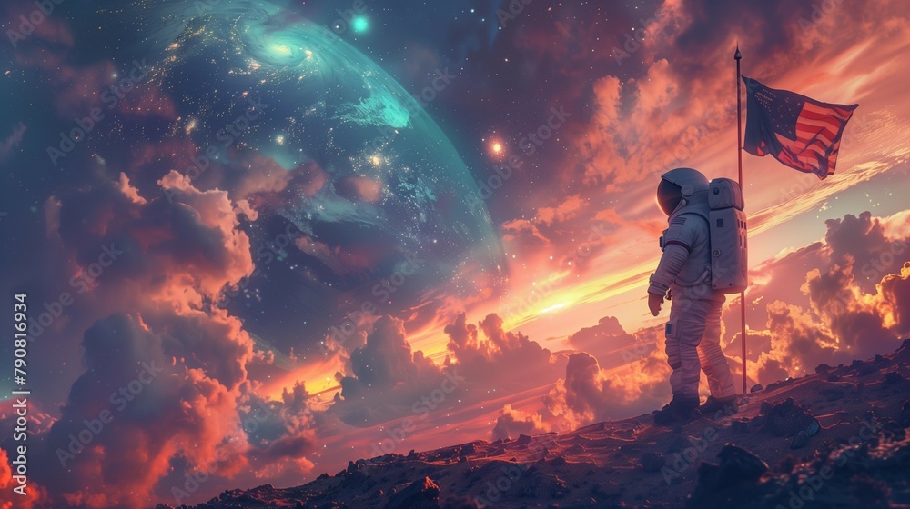 Galactic Pioneer: Astronaut Claims Alien Planet for Humanity, generative ai