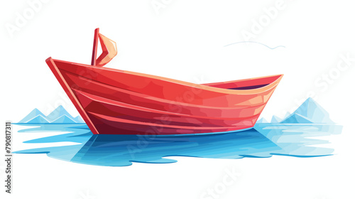 Cartoon vector paper boat 2d flat cartoon vactor il