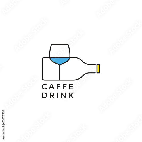 caffe drink minimal logo design graphic vector