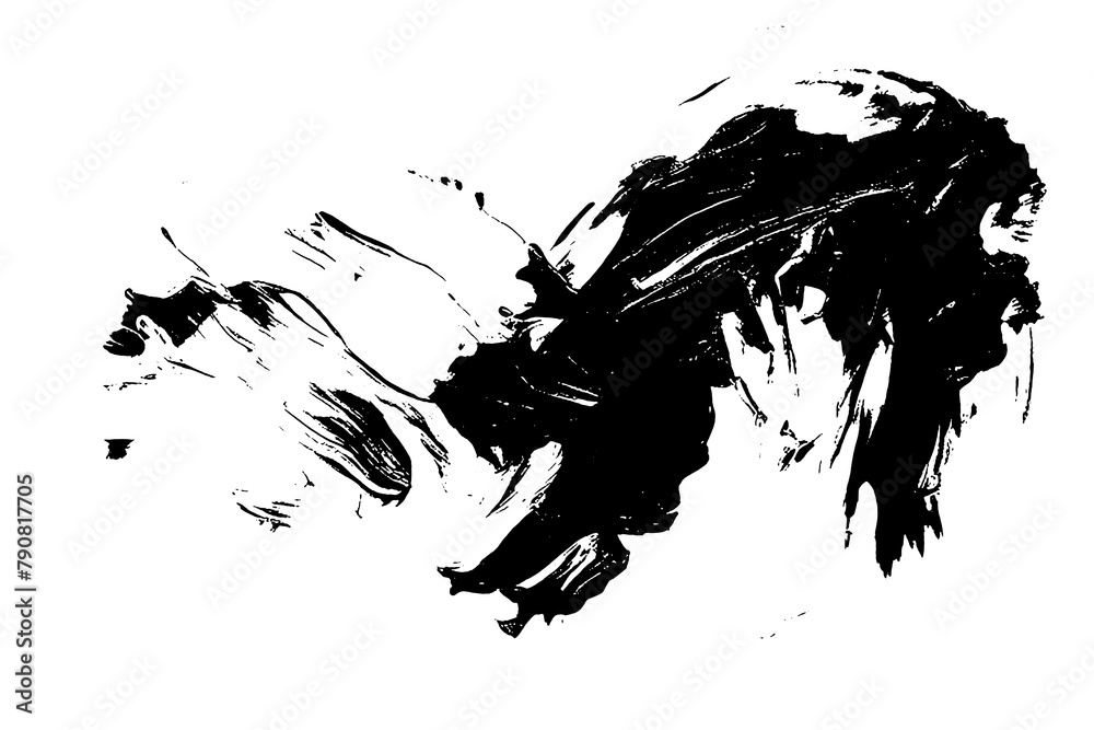 Energy in Ink: A Dynamic Black Brushstroke