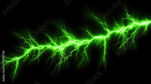 Electric Green Lightning Bolts on a Black Background