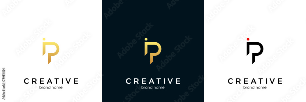 Abstract Initial Letter I and P Linked Logo Abstract Initial Letter I and P Linked Logo