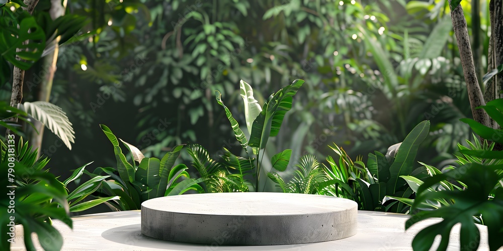 Podium background product green nature 3D forest Podium background product green nature 3D forest