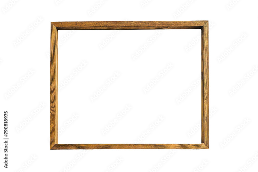 Elegant Thin Wooden Frame Isolated on Transparent or White Background Elegant Thin Wooden Frame Isolated on Transparent or White Background