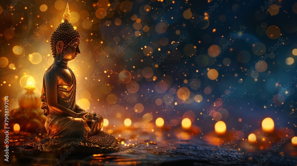 Obraz premium Buddha Statue Over Water