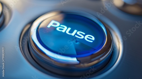 A shiny blue "Pause" button catches the eye against a neutral white backdrop, offering a moment of respite in the gaming frenzy.