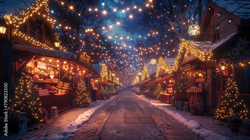 Warm Glow of the Holiday Market  generative ai