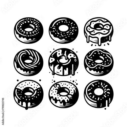 Silhouette of a Mouthwatering Donut: Ideal for Designers - Donut Illustration
