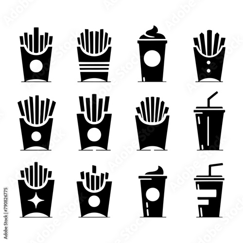 Silhouette of Crave-Worthy French Fries: Graphic Design Essential - Minimallest French Fries Vector
