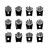 Classic French Fries Silhouette for Your Creative Needs - Minimallest French Fries Vector
