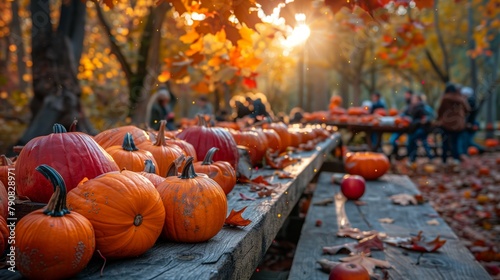 Fall Harvest Table, generative ai © Matus