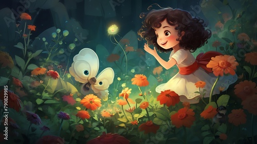 Flowerthemed Childrens Storybook Write and illustrate a childrens storybook centered around a magical garden filled with talking flowers and whimsical creatures Explore themes of friendship, imaginati photo