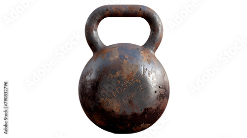 Kettlebell Mockup with Cast Iron Construction : Isolated on White, Transparent Background, PNG File, Hand Edited Generative AI