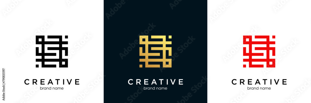 logo letter S monogram with a box concept logo letter S monogram with a box concept