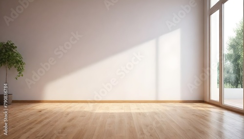 Wooden floor in a bright room with a window and natural light