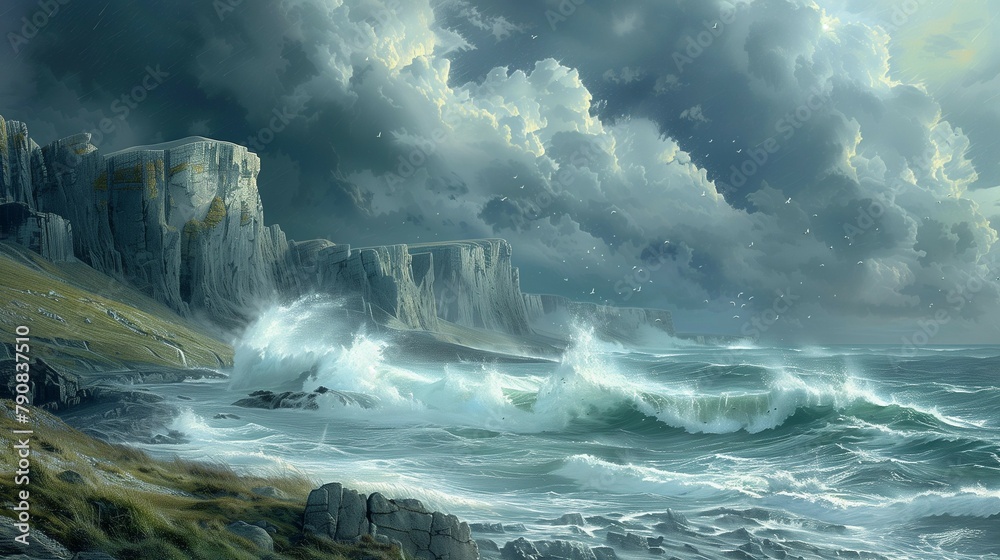 Stormy Seascape, generative ai Stormy Seascape, generative ai
