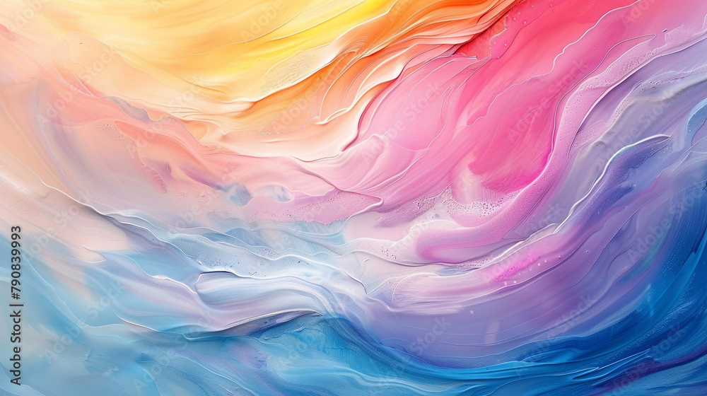 Pastel hues cascade smoothly, painting abstract serenity on canvas.