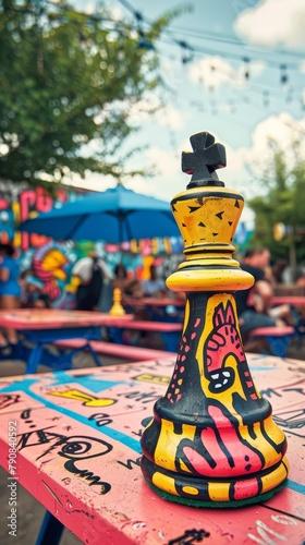 Beer garden chess tournament, strategic sips, outdoor thinking games 11