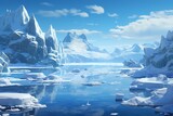 Travel enthusiasts in a 3Drendered icy landscape infused with fantastical elements, showcasing the thrill of exploration and adventure ,3DCG,high resulution,clean sharp focu