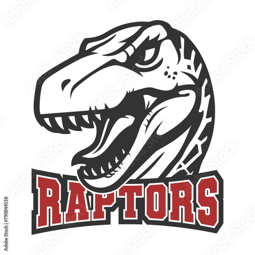 Raptors Illustration Clip Art Design Shape. Mascot Silhouette Icon Vector.Artwork