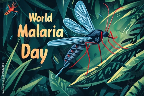 illustration with text to commemorate World Malaria Day photo