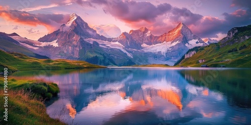  A Stunning View of the Bernese Range at Dawn from the Amazing Bachalpsee Lake