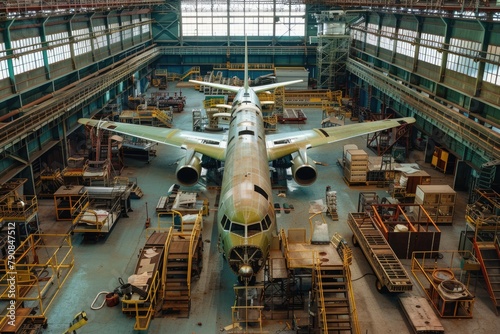 Renovation of Airplane Parts in Aerospace Hangar - Arranged Manufacturing and Maintenance of Airplane Components for Production