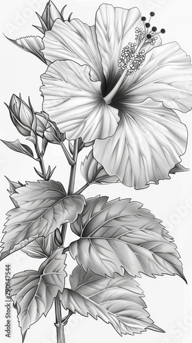 Wallpaper Mural Flowers: A hibiscus, with its tropical beauty and intricate petals Torontodigital.ca