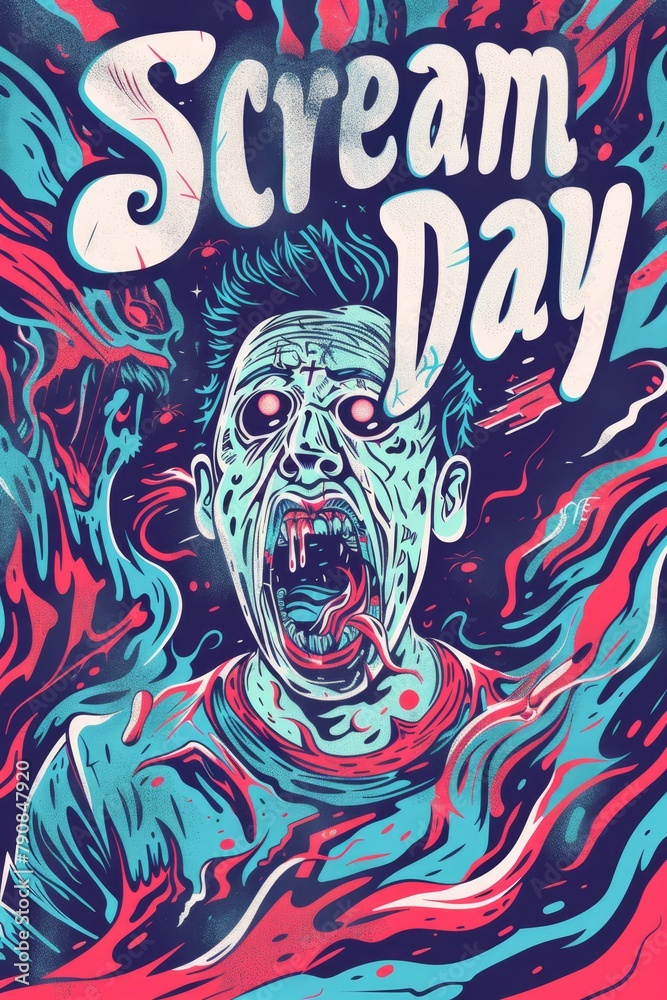Obraz premium illustration with text to commemorate Scream Day