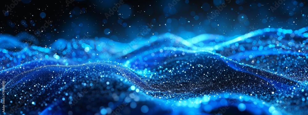 Abstract blue background with a wave of water and bubbles Abstract blue background with a wave of water and bubbles