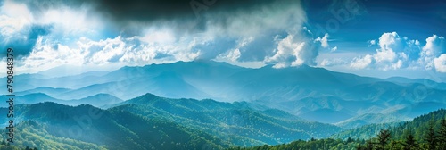 Wilderness Majesty: Panoramic View of Great Smoky Mountains National Park from Clingmans Dome photo