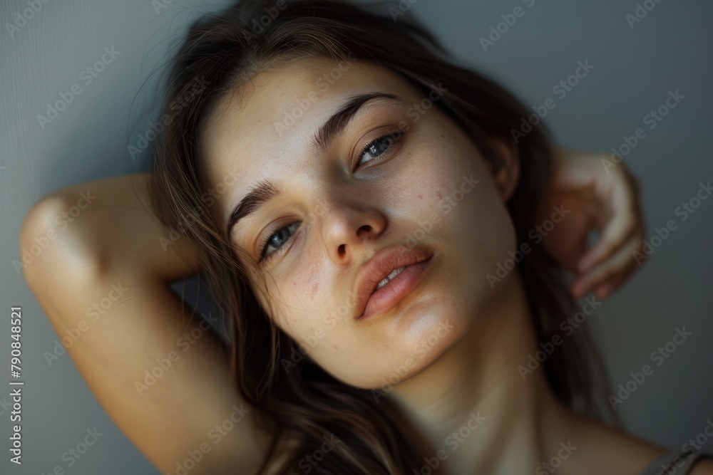 Young Woman Experiencing Stiff Neck Due to Pain and Limited Movement. Injured Neck Causing Aches with Exercises and Stretching for Recovery and Improved Health Young Woman Experiencing Stiff Neck Due to Pain and Limited Movement. Injured Neck Causing Aches with Exercises and Stretching for Recovery and Improved Health