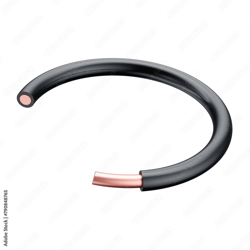 Copper Wire Conductor Electrical Cable Solid Core 3D Render with Transparent Background Copper Wire Conductor Electrical Cable Solid Core 3D Render with Transparent Background